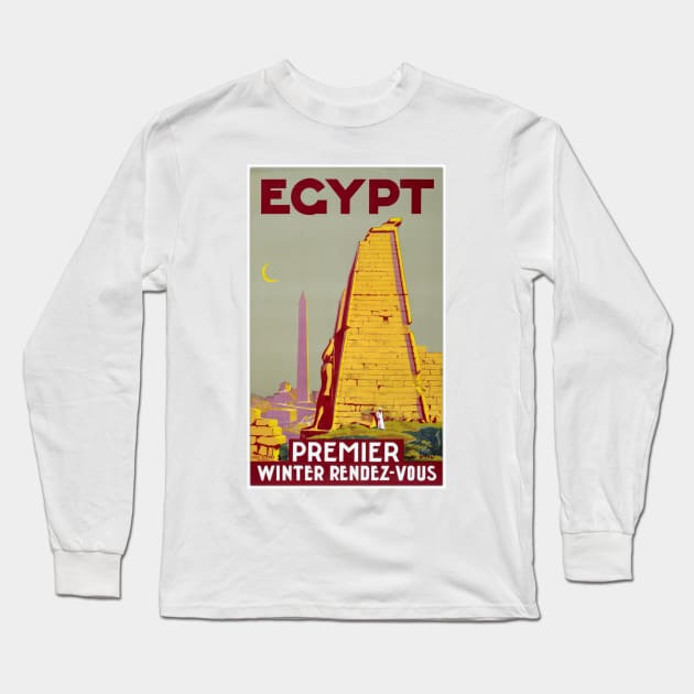 Vintage Travel Poster Egypt Long Sleeve T-Shirt by vintagetreasure